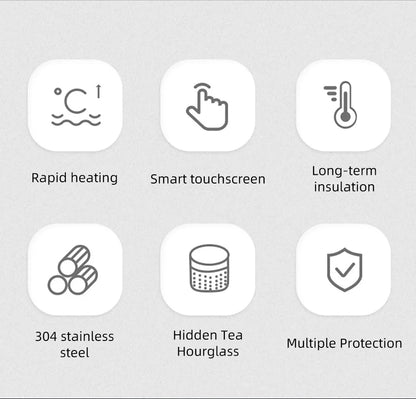 Tetera con taza calefactora eléctrica de 12V/24V y 500ML, botella con calentador de agua de acero inoxidable 304, apagado automático, taza de ebullición rápida para coche de viaje