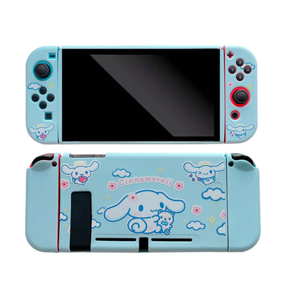 Sanrio Cinnamon Dog para Nintendo OLED silicona suave pintada cubierta anticaída puede dividir NS consola de juegos portátil carcasa protectora