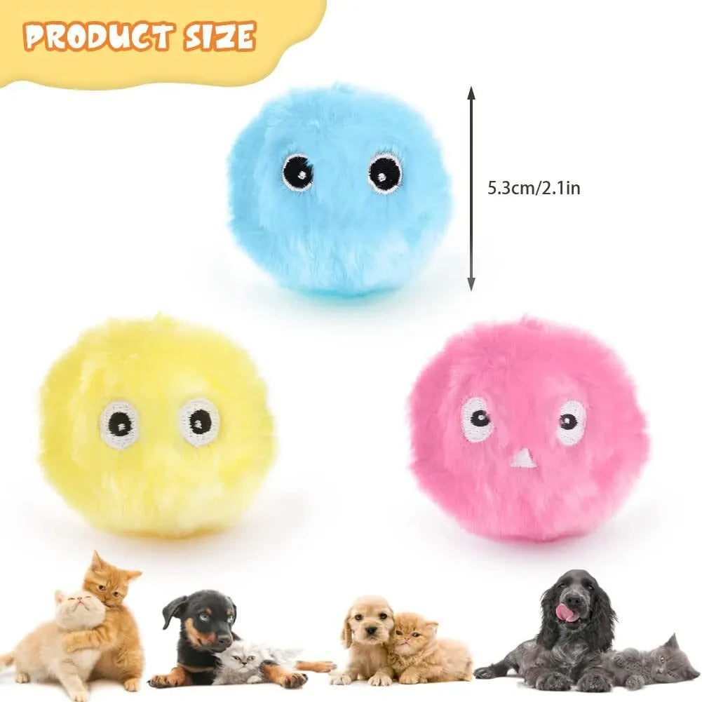 Juguete automático para gatos con sonidos de ladridos aleatorios, pelota de peluche interactiva para aliviar el aburrimiento y hacer ejercicio, regalo eléctrico para mascotas