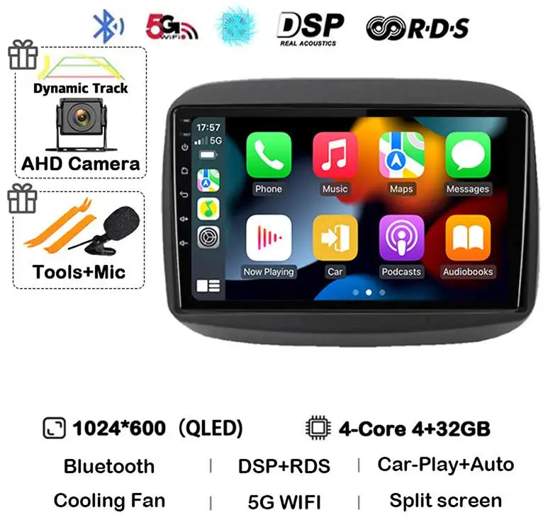 Android15 QLED para Fiat Mobi 2016 2017 2018 -2022 Radio de coche reproductor de vídeo Multimedia navegación GPS estéreo Carplay 4G WIFI sin DVD