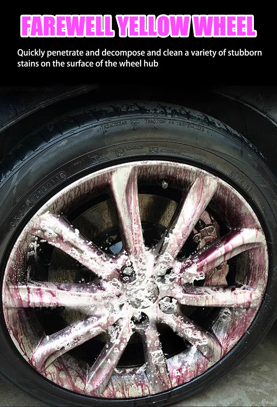 Limpiador de llantas para ruedas de coche, eliminador de óxido multiusos, protección de pintura de freno, polvo de Metal, removedor de polvo de hierro, cuidado del coche, Spray cromado