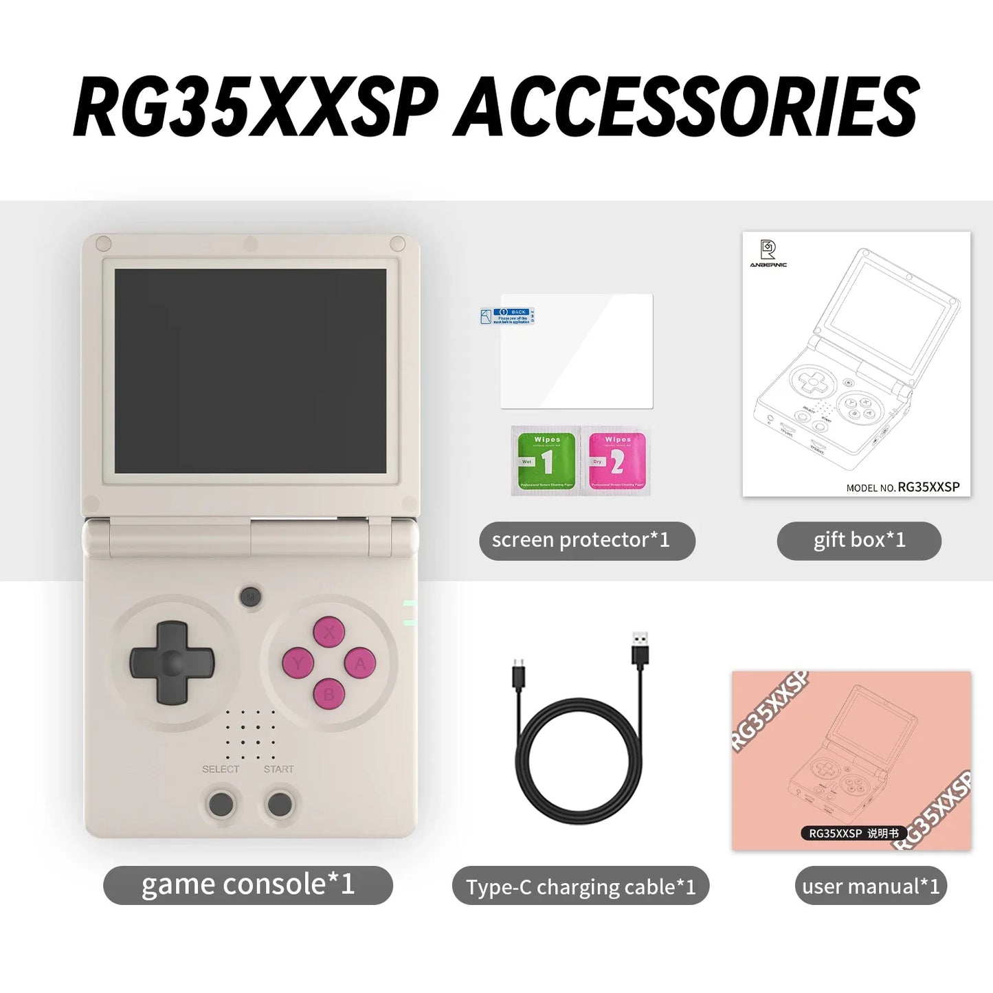 ANBERNIC-consola de juegos con tapa RG35XXSP, pantalla IPS de 3,5 pulgadas, Mini salida HDMI, WiFi, Bluetooth 4,2, E-book, consola de vídeo Linux, reproductor, regalos