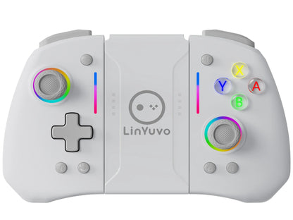 LinYuvo KS42 Joy-pad inalámbrico con luz de meteoros con luces RGB de 8 colores para interruptor/Lite/OLED, con programable, Turbo y vibración