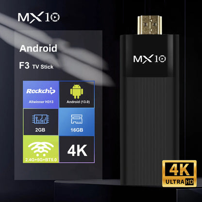 Directamente de fábrica MX10-F3 TV Stick 4K Android 11 Allwinner H313 2.4G y 5G Wifi 2GB 16GB tv box fire tv stick 4k