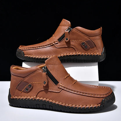 Zapatos informales de cuero de alta calidad para hombre, mocasines transpirables hechos a mano, zapatillas de deporte a la moda, mocasines, zapatos náuticos de marca de lujo