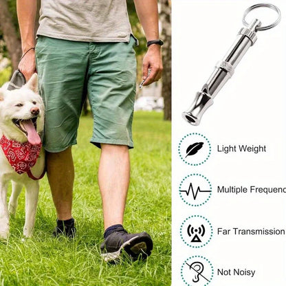 Silbato para perros 1/2 Uds para dejar de ladrar, silbato para perros con tono de sonido ajustable con llavero, recuerdo profesional para cachorros y gatos
