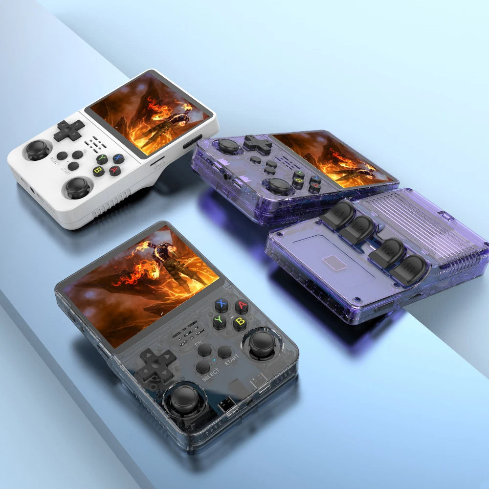 Consola de videojuegos portátil Retro R36S, 128G, sistema Linux, pantalla IPS de 3,5 pulgadas, R35s Pro, reproductor de vídeo de bolsillo portátil, 64GB de juegos
