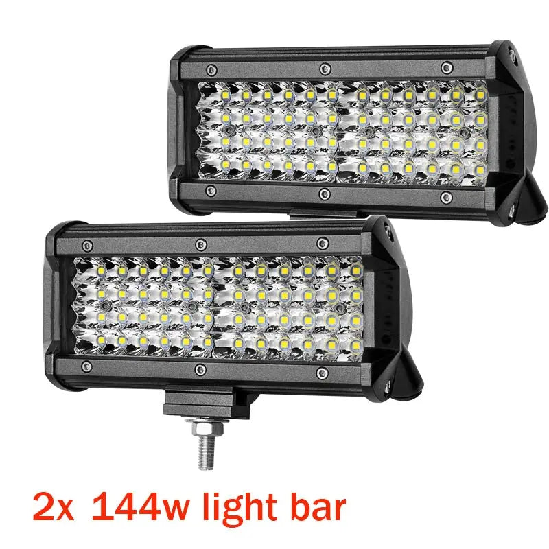 Barras de luz Led todoterreno combinadas de 4/ 7 pulgadas y 120W, haz de inundación para trabajo, conducción, barco todoterreno, coche, Tractor, camión, 4x4, SUV, ATV, 12V, 24V