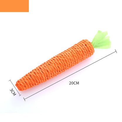Juguete para gatos con sonido de zanahoria, productos para mascotas, rascador de cuerda de papel resistente a mordeduras, juego interactivo de dientes limpios, juguete para masticar zanahoria para gatos