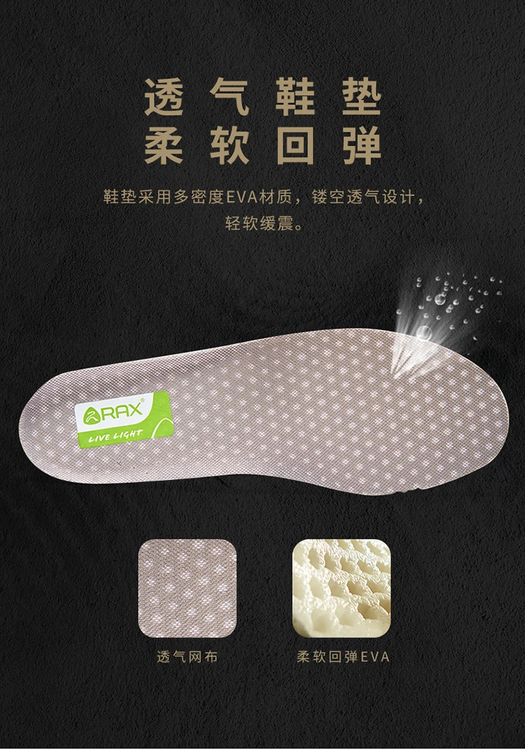 RAX-Zapatillas deportivas para hombre y mujer, calzado ligero y transpirable, suela exterior de goma Natural, antideslizante, malla de aire