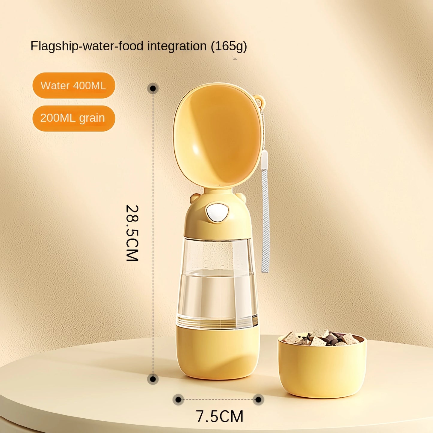 Cuenco de agua portátil para perros, Material portátil de calidad alimentaria, botella de taza de agua para mascotas de viaje para perros y gatos con dispensador de comida, suministros para perros y mascotas
