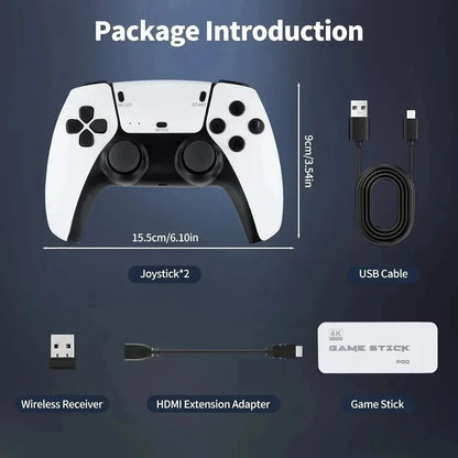 128G Game Stick M15 4K Video TV consola de juegos Gamepads inalámbricos Videojuego 64G 40000 +/50000 + juegos Arcade clásicos HD dos jugadores