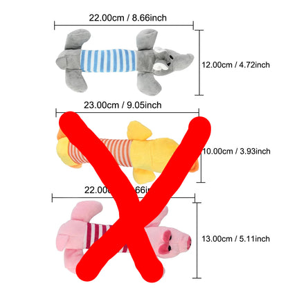 Apto para todos los mascotas, juguetes de lana para perros y gatos, muñecas populares con sonido para masticar, elefante, pato, cerdo, mascota, divertidos juguetes de peluche