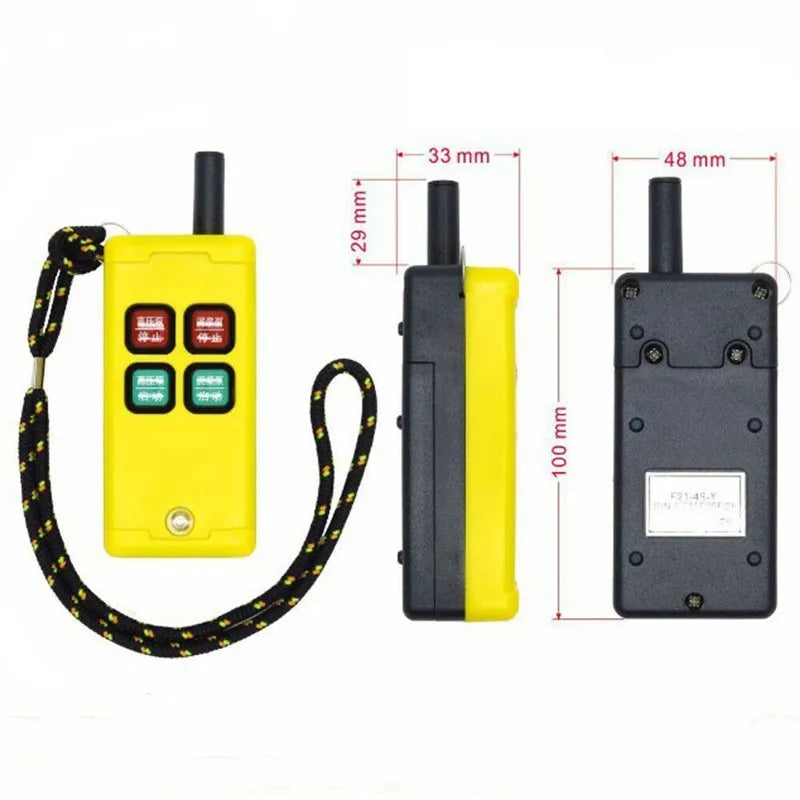 Polipasto eléctrico de bloque eléctrico, control remoto inalámbrico para elevador/grúa/motor de bobinado, 24V, 36V, 220V, 380V, transmisor (IP64), 1 unidad