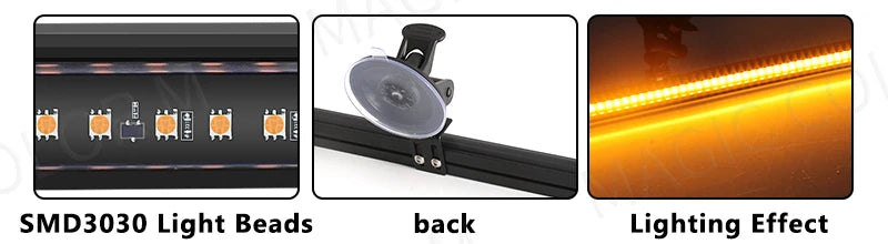 96 LED 3030 cuentas parabrisas delantero lámpara intermitente de emergencia barra de lámpara estroboscópica de coche señal de tráfico luz de advertencia de techo de coche 12V