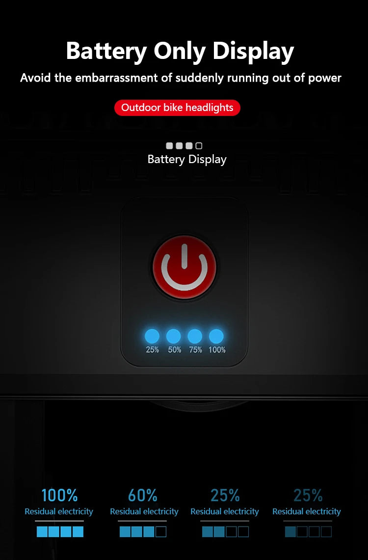 Luz delantera de bicicleta LED 5/8 recargable por USB 130dB bocina de bicicleta fácil de instalar 6 modos luz de timbre de bicicleta