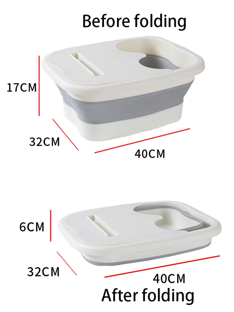 Cubo de masaje plegable para baño de pies, cubo para remojo, lavabo plegable, Spa, cubo para baño de pies, Sauna para el hogar, bañera para pedicura