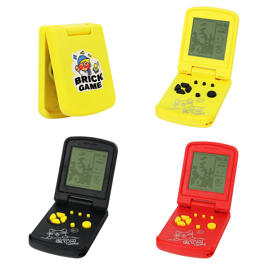 Consola de juegos electrónica de bloque, consola de juegos plegable portátil nostálgica, juguete, requiere preparar dos baterías n. ° 7 por uno mismo