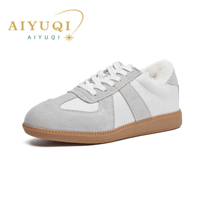 AIYUQI, zapatillas de deporte para mujer, novedad de 2025, zapatos de entrenamiento moral de cuero genuino para mujer, zapatos planos informales de primavera para mujer