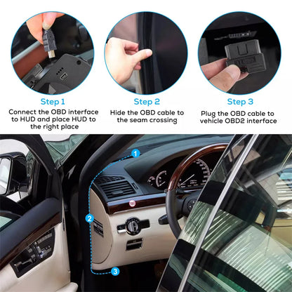 Medidor de sistemas dobles Universal OBD2 y GPS, velocímetro, pantalla frontal, medidor multifunción de temperatura del agua, accesorios Turbo para coche HUD P6