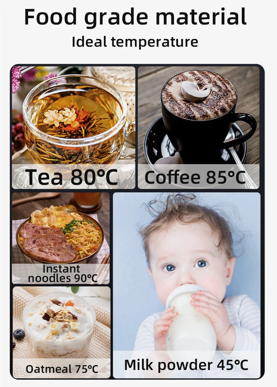 Taza calefactora para coche de 12V y 24V, hervidor eléctrico de acero inoxidable, Control inteligente de temperatura, pantalla LCD táctil, calentador de tazas de café de viaje