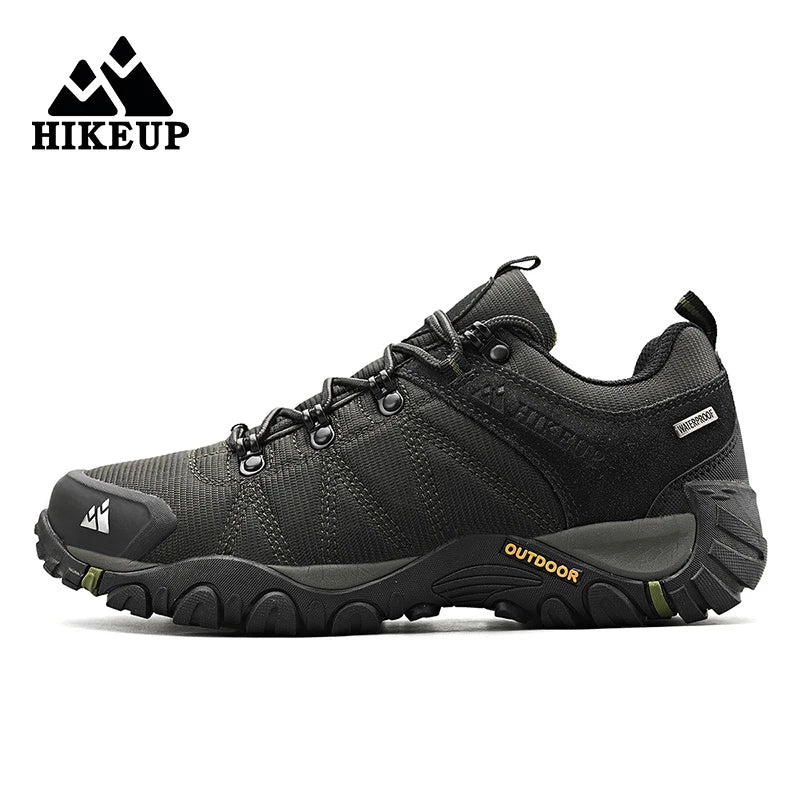 HIKEUP-zapatos de senderismo antideslizantes para hombre, calzado transpirable para exteriores, resistente a salpicaduras, para escalada, turismo, montaña