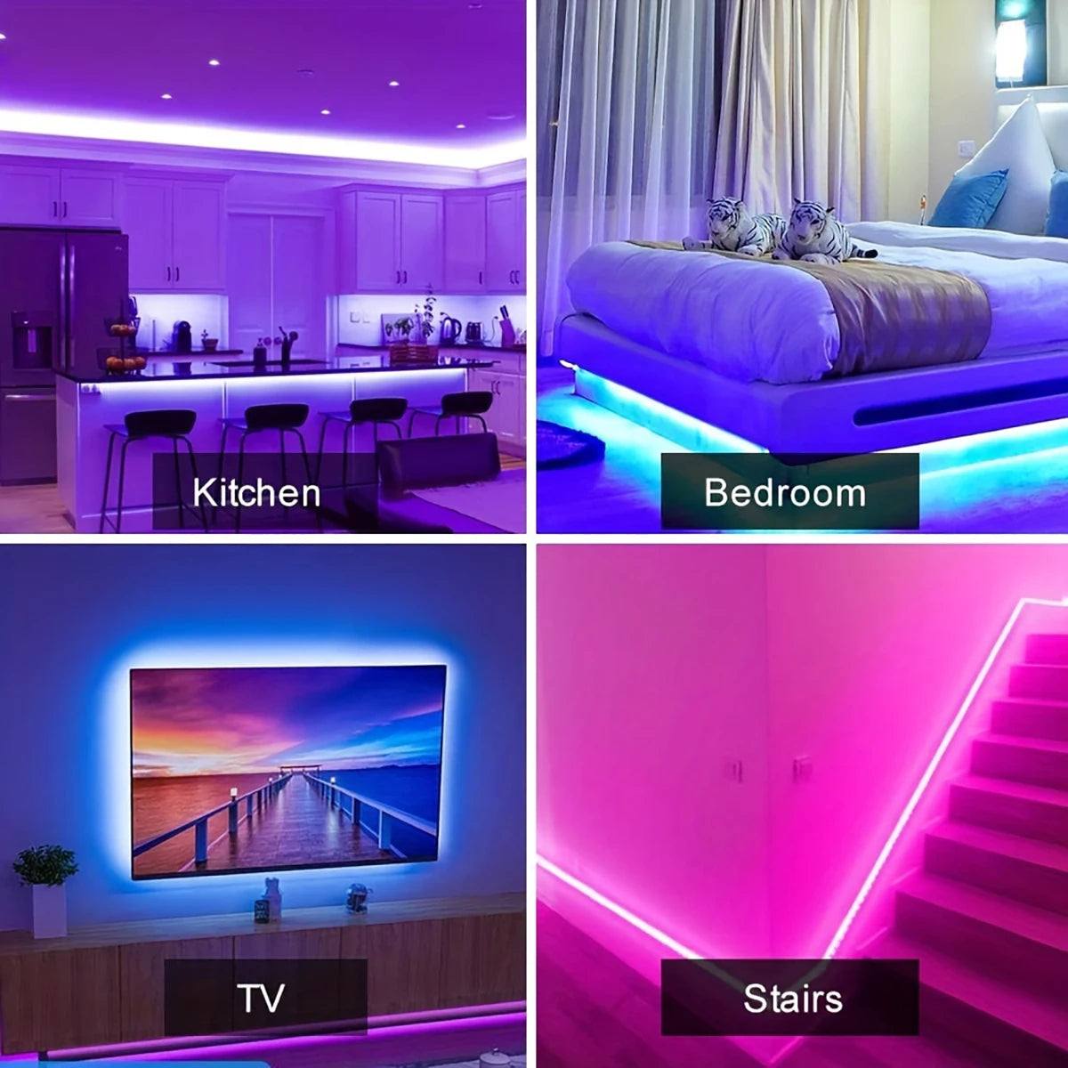 Tira de luces LED de 10m, 20m, 30m, sincronización de música, cinta de luces Led RGB para habitación, decoración de fiesta en casa, retroiluminación de TV, cinta Felxible