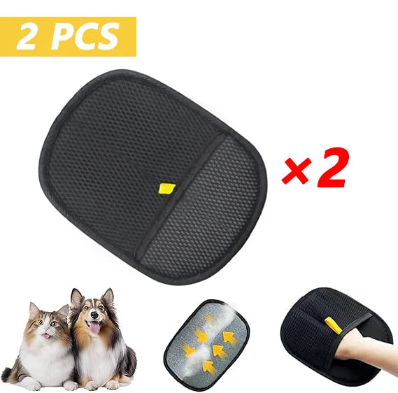Herramienta de depilación para mascotas, guantes de eliminación estática reutilizables, guantes de aseo de doble cara para mascotas, elimina el pelo de la piel de las mascotas para alfombras