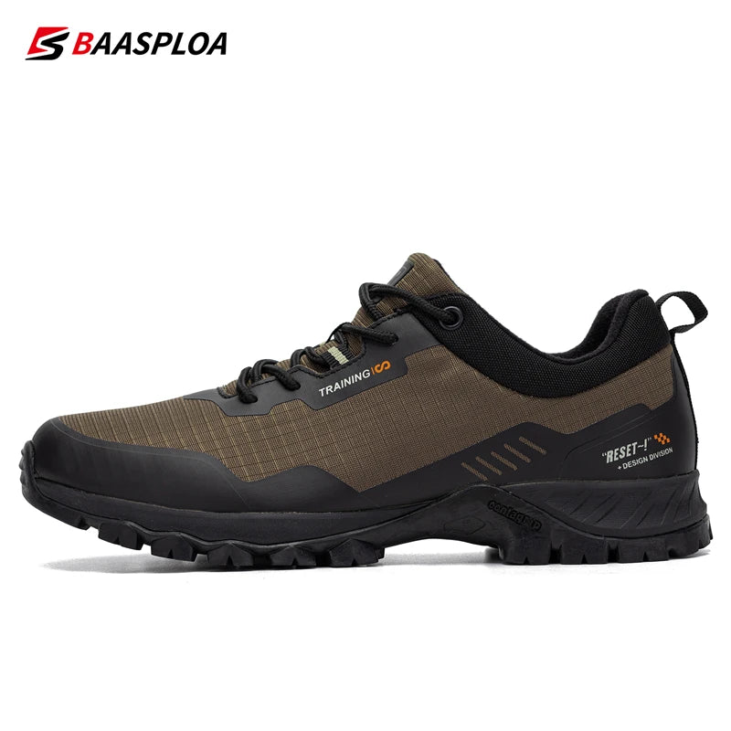 Baasploa, nuevos zapatos antideslizantes resistentes al desgaste para senderismo para hombre, zapatos de viaje impermeables a la moda para exteriores, zapatillas cómodas para hombre