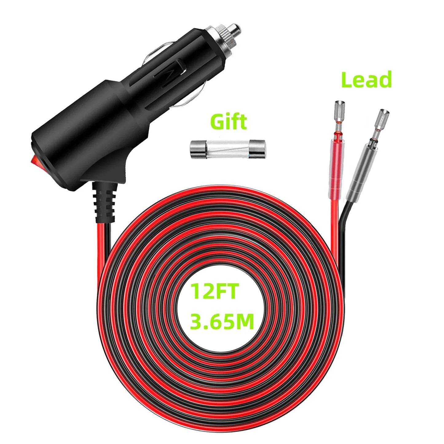 Cable de extensión de carga de coche, accesorios para coche, herramientas con botón de interruptor de encendido y apagado, adaptador de Cable Flexible para coches