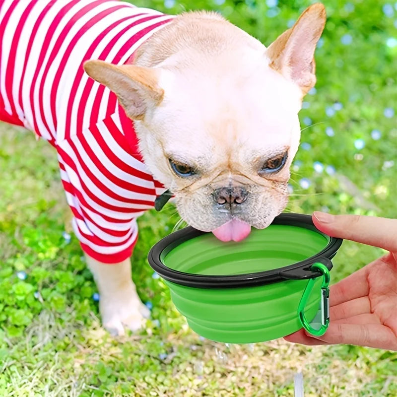 Cuenco portátil de comida para mascotas, cuenco duradero de TPR, comida para perros y gatos, cuenco plegable de silicona para mascotas, cuenco de comida de agua portátil para viajes al aire libre