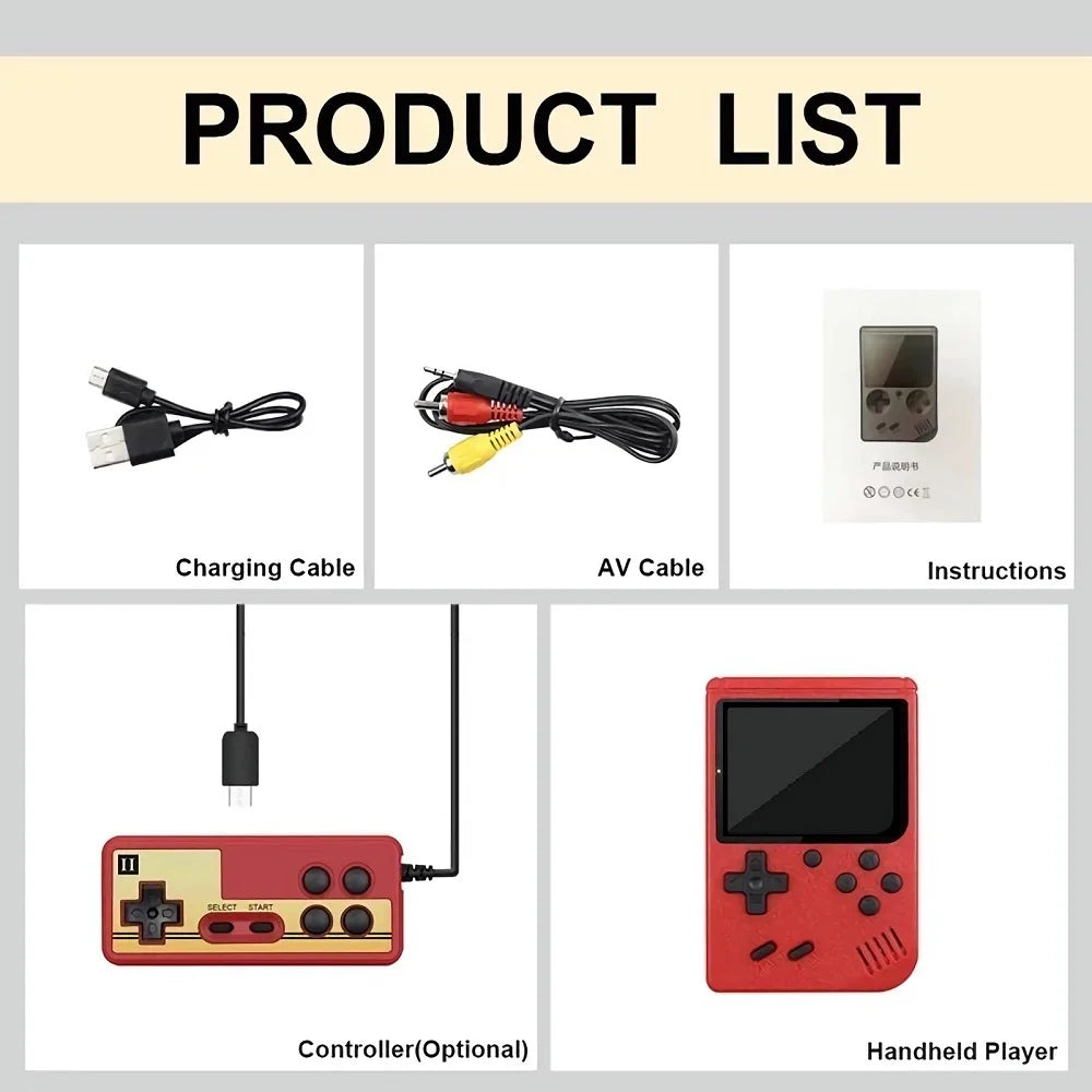 Consola de videojuegos clásica Retro para niños, miniconsola portátil de 8 bits con pantalla LCD de 3,0 pulgadas, 5 colores, 400 Juegos integrados