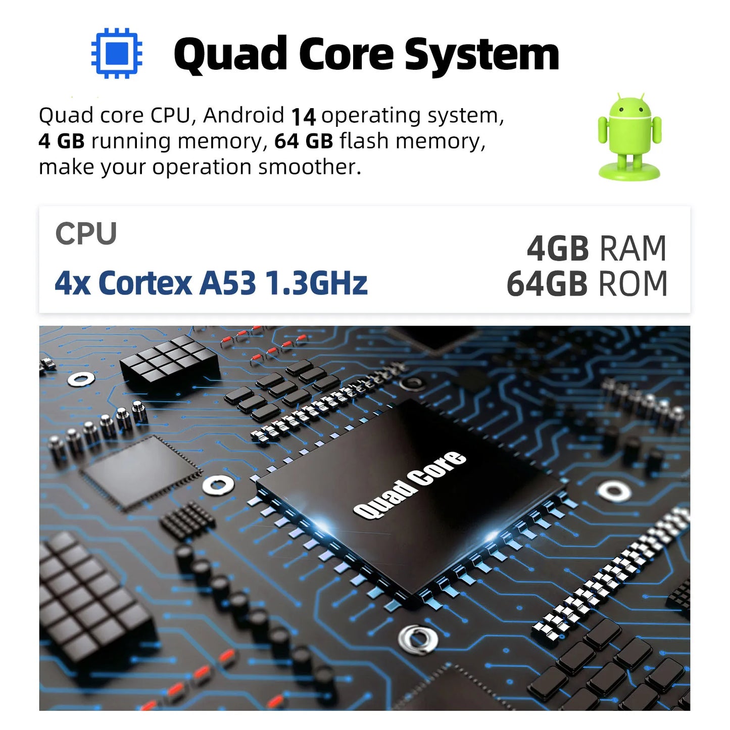 Radio de coche ESSGOO 7 pulgadas 1 DIN Flip-Out, 4+64 GB, Carplay inalámbrico, Android Auto, Bluetooth, pantalla táctil, Android 14, reproductor MP5, unidad principal, SWC, GPS, cámara.