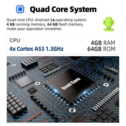 Radio de coche ESSGOO 7 pulgadas 1 DIN Flip-Out, 4+64 GB, Carplay inalámbrico, Android Auto, Bluetooth, pantalla táctil, Android 14, reproductor MP5, unidad principal, SWC, GPS, cámara.