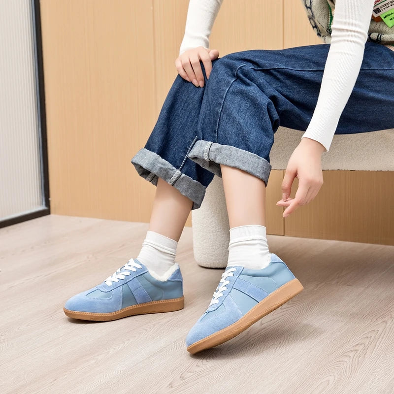 AIYUQI, zapatillas de deporte para mujer, novedad de 2025, zapatos de entrenamiento moral de cuero genuino para mujer, zapatos planos informales de primavera para mujer