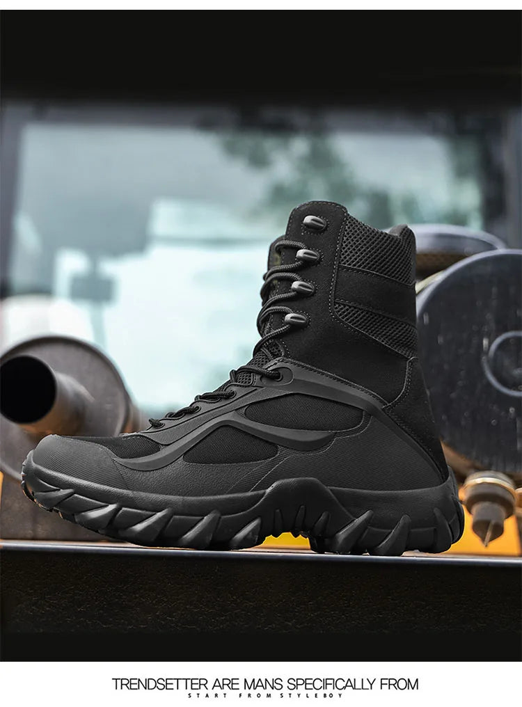 Zapatos de Hombre, botas tácticas, botas de campo de fuerzas especiales para Hombre, Zapatillas ligeras antideslizantes para exteriores, botas de motocicleta para Hombre