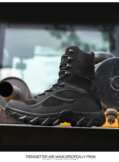 Zapatos de Hombre, botas tácticas, botas de campo de fuerzas especiales para Hombre, Zapatillas ligeras antideslizantes para exteriores, botas de motocicleta para Hombre