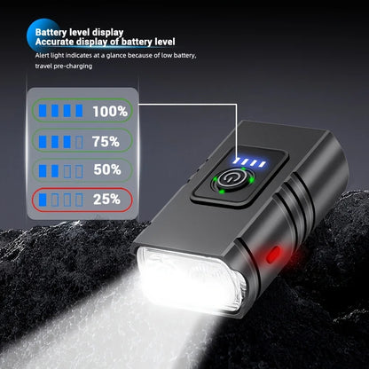 1 unidad, Material plástico, iluminación led, carga USB de faros de bicicleta, adecuado para faros de bicicleta, carrera nocturna, ca