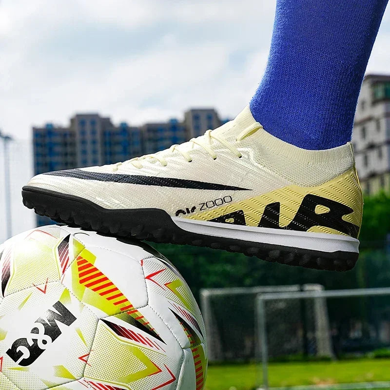 Nuevas zapatillas de deporte para hombre, botas de fútbol, botines de fútbol de caña media, zapatos de fútbol antideslizantes de alta calidad, superventas, FG/TF, fútbol sala interior