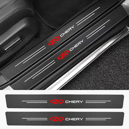 4 Uds pegatina decorativa de protección de umbral de coche para Chery Tiggo 2 3 4 7 8 Pro QQ Iq Fulwin Blossom Fulwin Arrizo