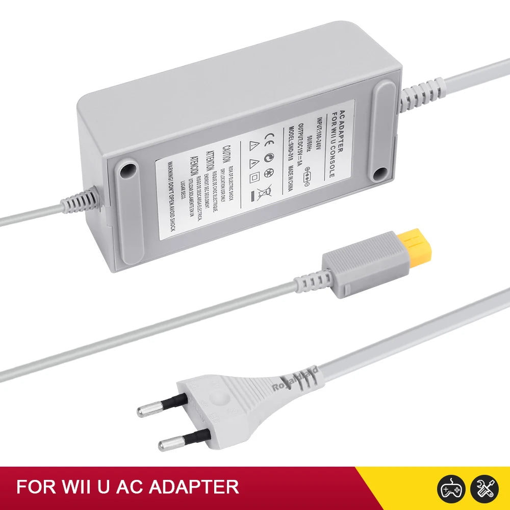 Nuevo para Nintendo Wii U WiiU juego Consol adaptador 100-240V 15V 5A fuente de alimentación de pared para el hogar adaptador de cargador de CA enchufe UE EE. UU. de alta calidad