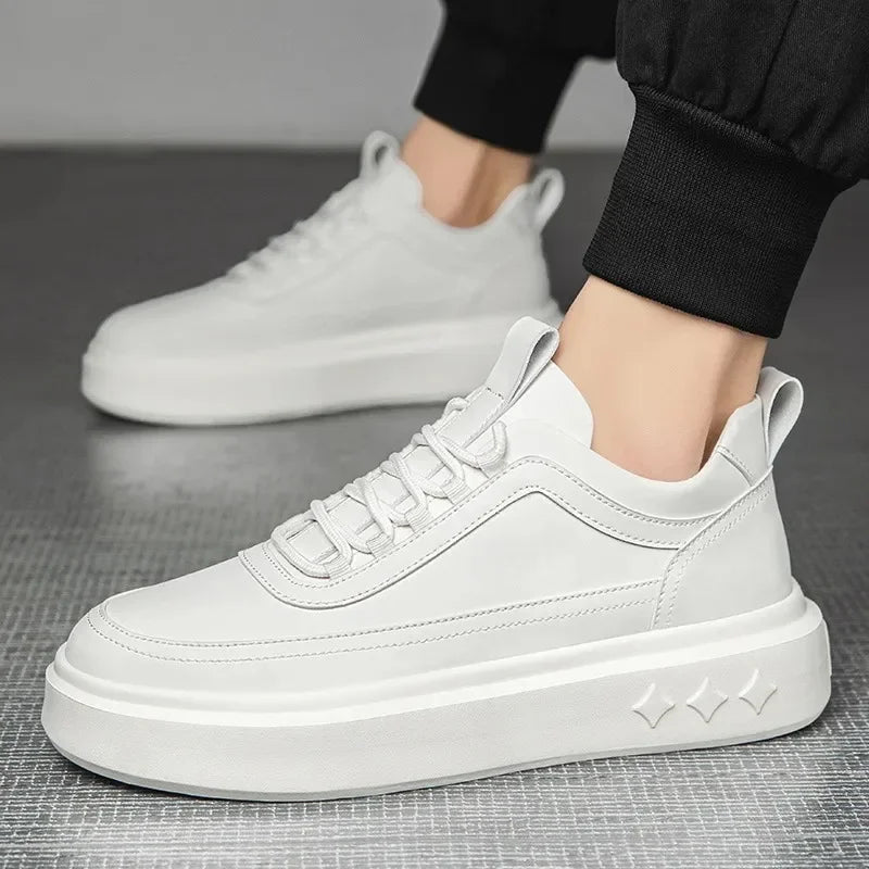 Zapatillas blancas de primavera y otoño para hombre, zapatillas deportivas ligeras para correr, zapatos informales para correr al aire libre, calzado de cesta