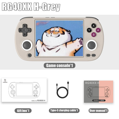 ANBERNIC-consola de juegos portátil RG40XX H, pantalla IPS de 4,0 pulgadas, 640x480, sistema de 3200mAh y 64 bits con luz RGB integrada en 5K + juegos RG40XXH