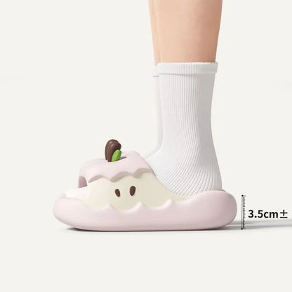 Zapatillas de manzanas Ins, novedad, zapatos divertidos de verano para mujer, 45 zapatillas de EVA inodoro para mujer, chanclas de frutas para mujer, zapatilla de playa para el hogar