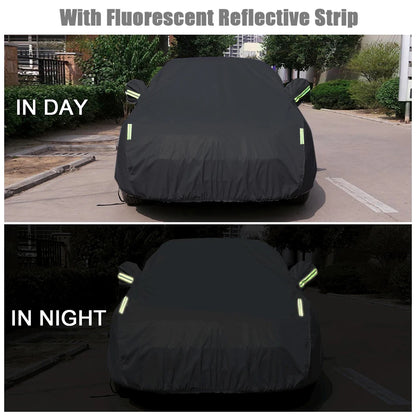 S-XXL cubierta de coche Sedan cubiertas completas con tira reflectante protección solar a prueba de polvo e impermeable UV resistente a los arañazos Universal