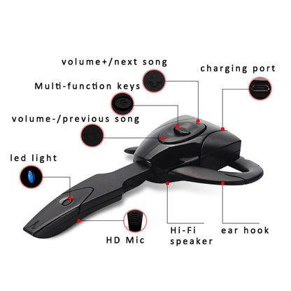 Auriculares inalámbricos para negocios, cascos compatibles con Bluetooth, micrófono, recargable, modo de reposo, conducción de coche, deporte, manos libres
