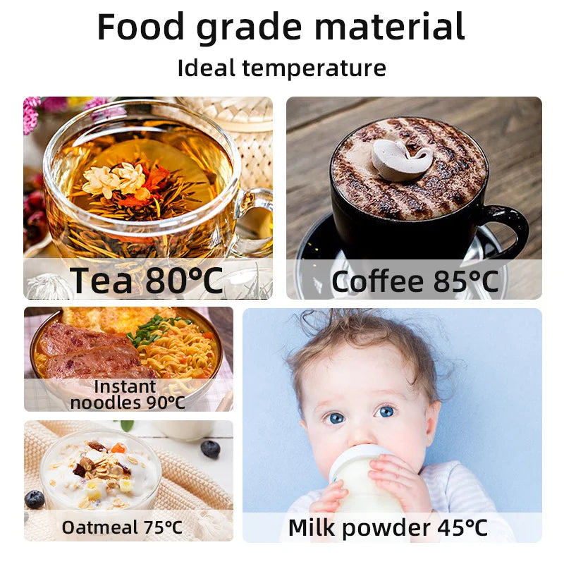 Taza calefactora para coche de 12V y 24V, hervidor eléctrico de acero inoxidable, Control inteligente de temperatura, pantalla LCD táctil, calentador de tazas de café de viaje