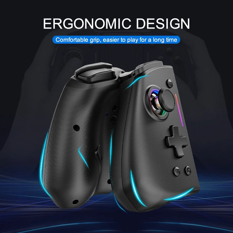 LinYuvo KS42 Joy-pad inalámbrico con luz de meteoros con luces RGB de 8 colores para interruptor/Lite/OLED, con programable, Turbo y vibración