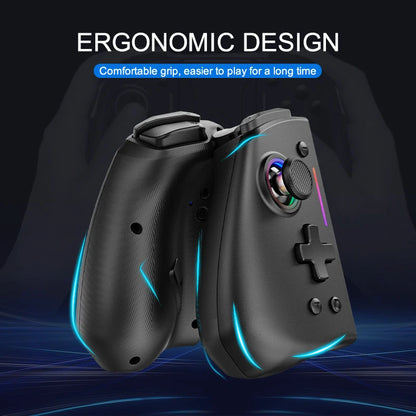 LinYuvo KS42 Joy-pad inalámbrico con luz de meteoros con luces RGB de 8 colores para interruptor/Lite/OLED, con programable, Turbo y vibración