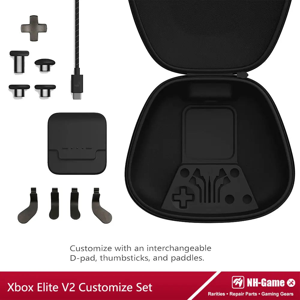 Kit de carcasa de repuesto para controlador Xbox Elite Series 2, funda frontal trasera LB RB, empuñaduras de botón de parachoques, bolsa de transporte